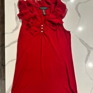Lauren by Ralph Lauren ruffle red top